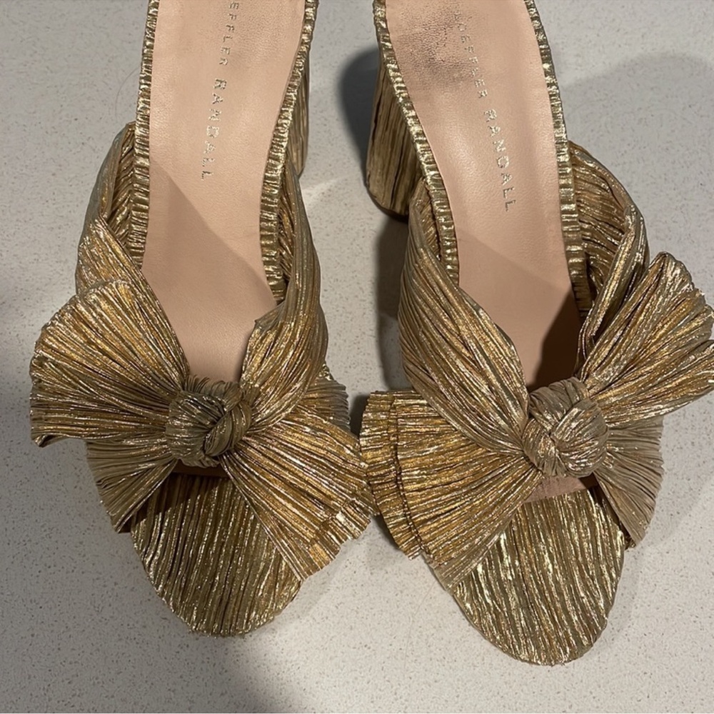 Loeffler Randall Penny Knot Gold Mules - Picture 5 of 8
